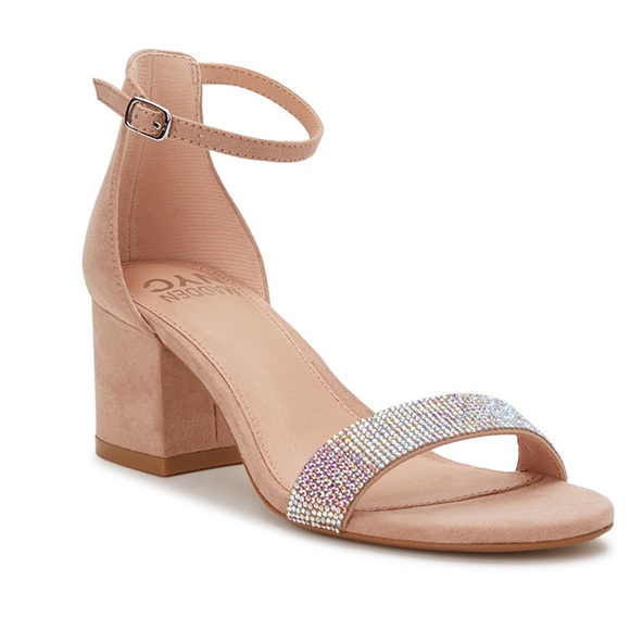 Madden NYC Women's Block Heel City Sandal size 9 blush color - Picture 2 of 3